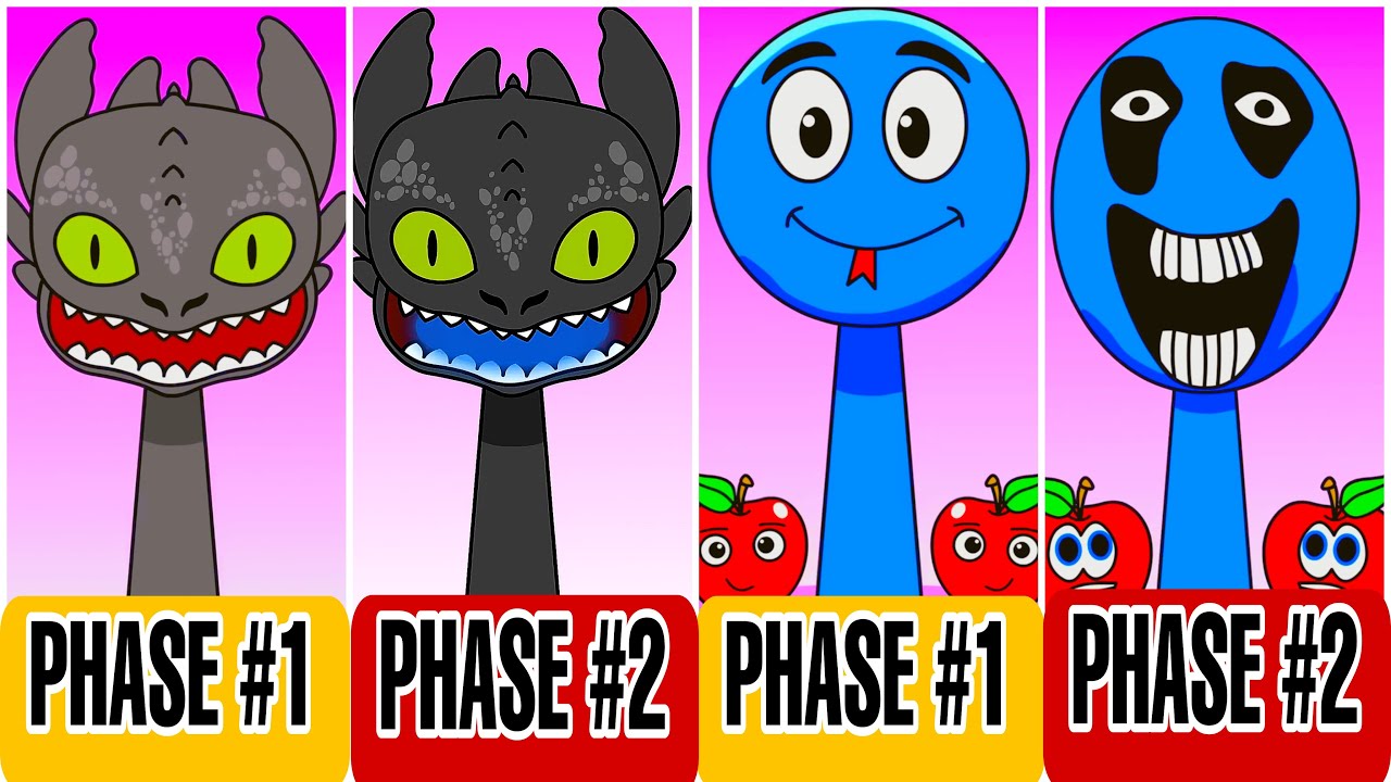 All Phases in New Incredibox Sprunki Oc of  Toothless : From Phase 1 to Phase 2