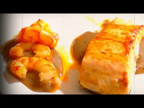 Video: Chuletas De Salmón Con Gambas