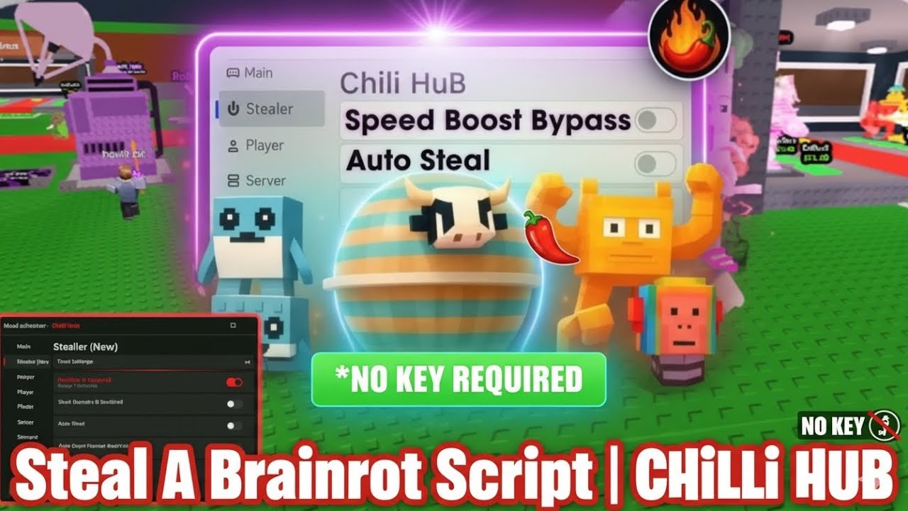Steal A Brainrot Script NO KEY | Chilli Hub Roblox Exploit 2025 - YouTube