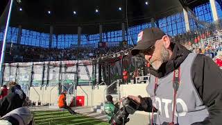 Doping kibiców Legii w Szczecinie na meczu z Pogonią