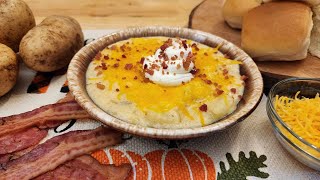 Loaded Baked Potato Soup - Tater Soup with Bacon & Cheese - The Hillbilly Kitchen