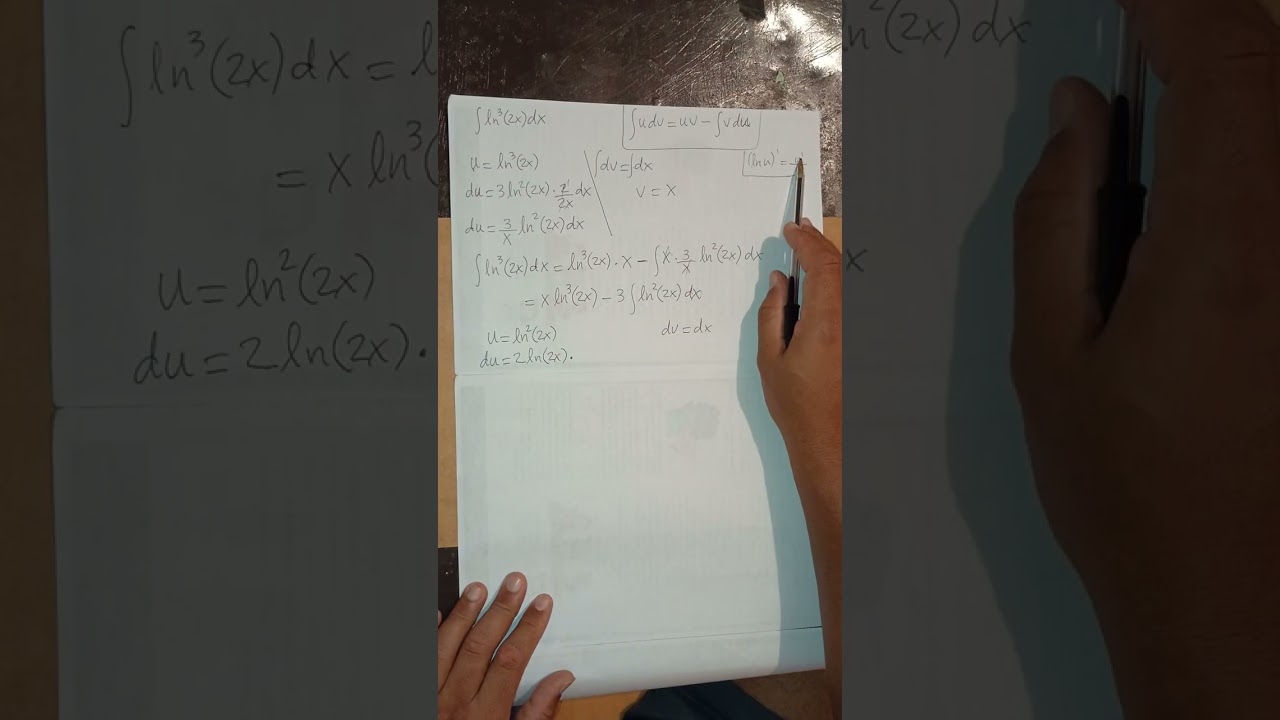 Integral por partes:(ln(2x))^3