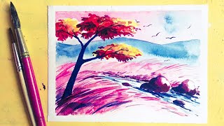 easy watercolor nature beginners