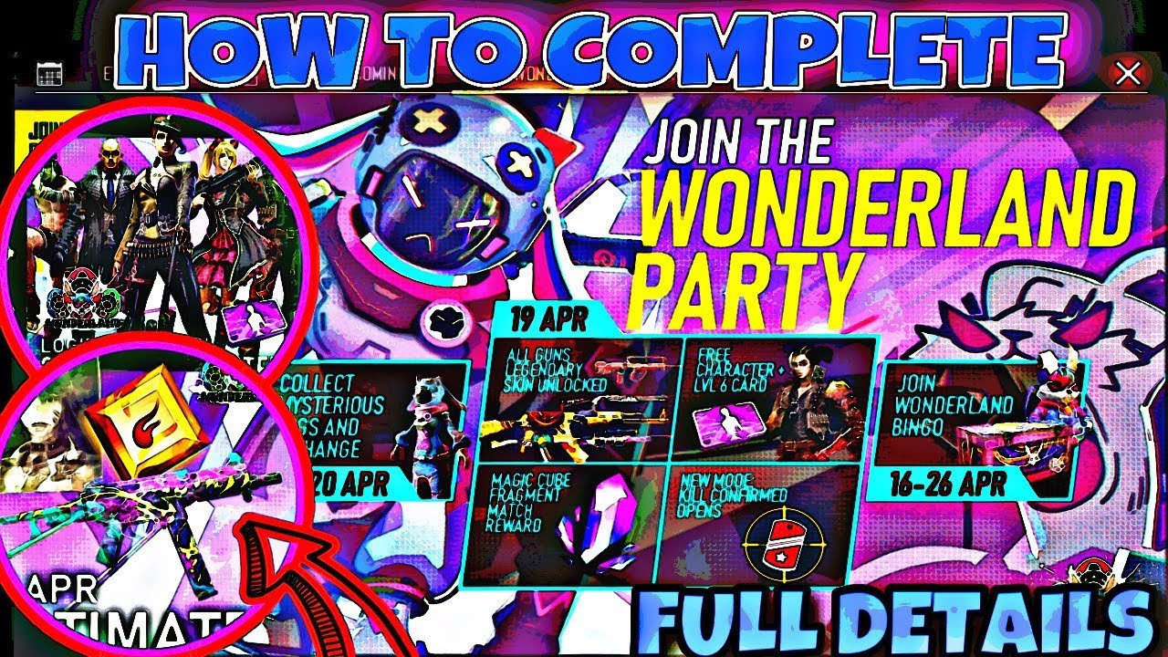 HOW TO COMPLETE FF WONDERLAND PARTY | HOW TO COLLECT BLUE AND RED EGGS | FULL DETAILS