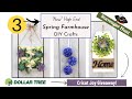 3 NEW Spring  Farmhouse High End Dollar Tree DIY Decor Crafts | New Dollar Tree Craft Decor DIYs