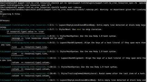 Lint a small ruby code base with rubocop