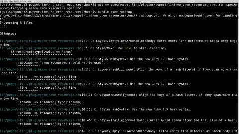 Lint a small ruby code base with rubocop