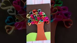 Beautiful Heart Tree Paper Craft 🌳❤️ | Easy DIY 3D Paper Art Tutorial #shorts