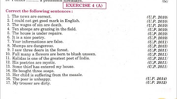 syntax exercise 4a | the news are correct | syntax class 12 up board | exercise 4a syntax class 12
