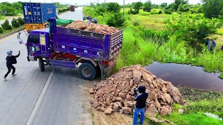 O.M.G Incredible Start Landfill Project By Dozer &amp;Dump Truck 5T pour Soil Flooded Heavy Construction