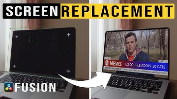 How to add screen replacements in Fusion using the planar tracker - Davinci Resolve tutorial