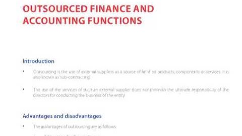 ACCA P7 Chapter 15 Outsourced Finance and Accounting Functions