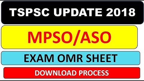 TSPSC MPSO/ASO OMR SHEET DOWNLOAD 2018||LATEST TSPSC NEWS 2018||SATHISH EDUTECH