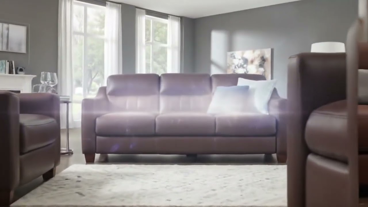 Uptown Genuine Leather Sofa Chestnut