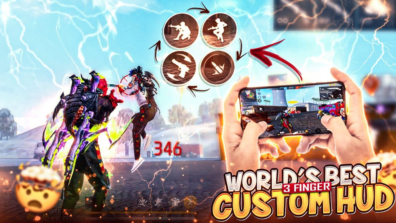 World's Best 3 Finger Custom HUD's In Free Fire 👽🔥 ( Movement + Headshot ) Better Than PC Players 😱