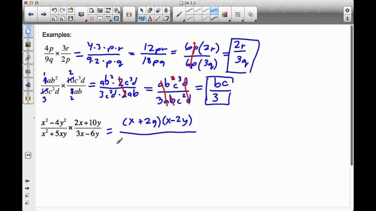 Multiplying and Dividing Algebraic Fractions - YouTube