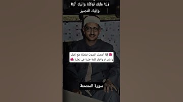 رَّبَّنَا عَلَيْكَتَوَكَّلْنَا / قارئ القلوب يبدع في سورة الممتحنة/ محمد صديق المنشاوي