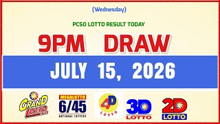 Lotto Results Today 9pm Draw July 15, 2026 PCSO screenshot 1