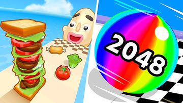 2048 Ball Run | Sandwich Runner - All Level Gameplay Android,iOS - BIG NEW APK UPDATE