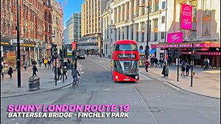 A scenic tour of London on Bus 19: Battersea Bridge to Finsbury Park Route with upper deck views