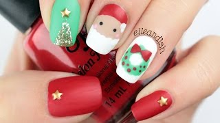 christmas nails nail matte holiday freehand holidays designs xmas winter manicure simple giveaway acrylic christams noel crazy tutorial
