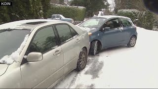 Snow hits Portland again: Icy roads, schools closed