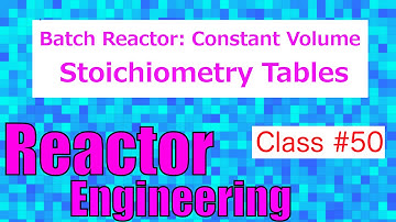 Stoichiometry Table for Batch Reactors @ Constant Volume // Class 50