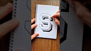 How to draw 3D Letter S with Real Illusion 😲 #satisfying #art #drawingtutorial #viralshorts