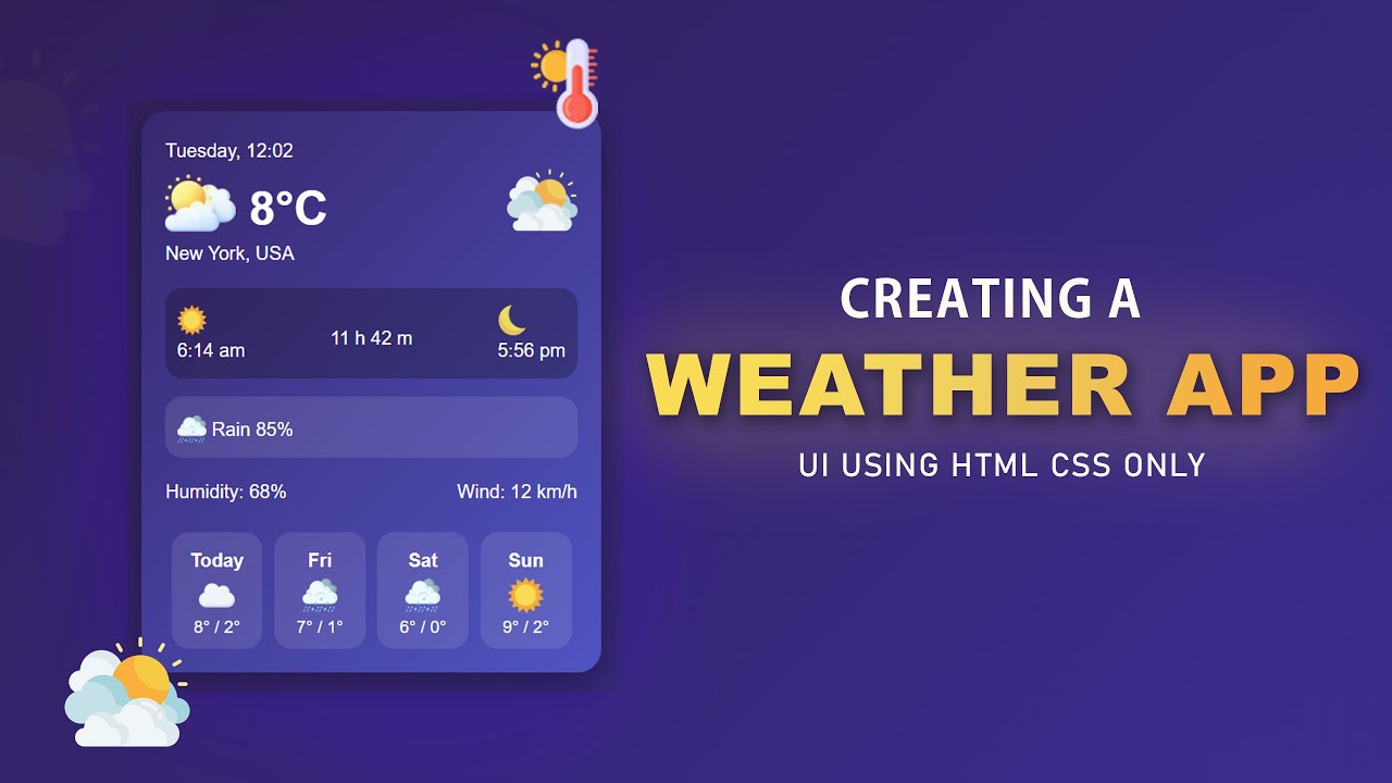How To Make Weather App Using JavaScript Step By Step Explained - YouTube