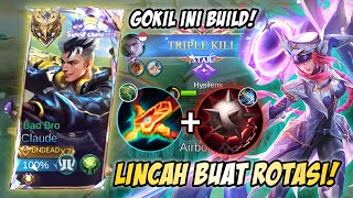 GOKIL INI BUILD! UDAH DAMAGE NYA SAKIT ROTASI JADI CEPAT BANGET GILA!! | TOP GLOBAL CLAUDE - MLBB