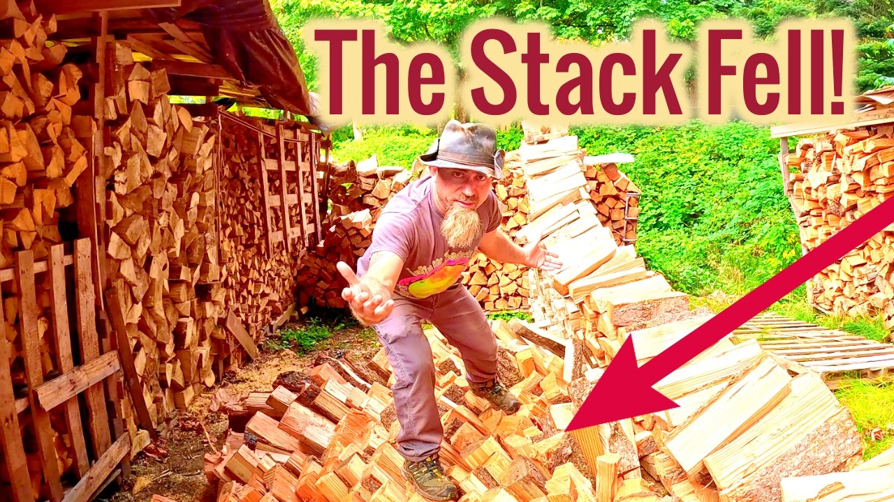 Firewood Rack FAIL 😱 Watch Me Fix This Pile - YouTube