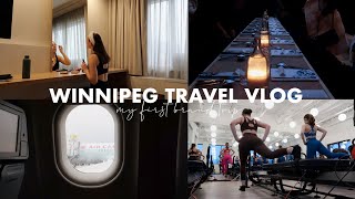 WINNIPEG VLOG: travel & pack with me, reformer pilates, local cafe, my first brand trip w/MPG!