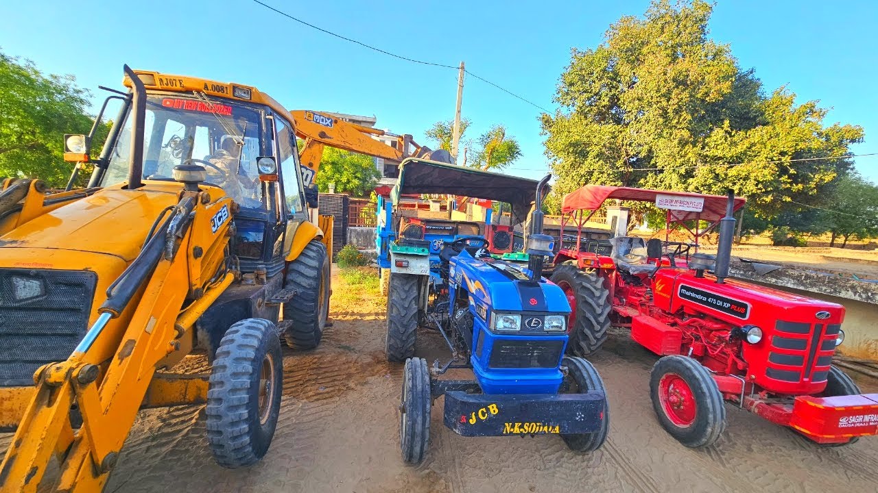 JCB 3dx Xpert Backhoe Machine Loading Tractor Stuck in Deep Mud Mahindra Eicher Massey | Jcb Tractor