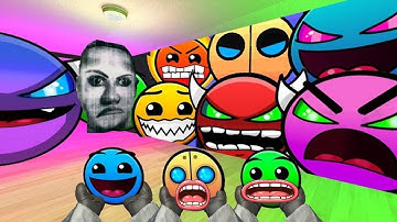 Saving Babyfaces From Geometry Dash Emoji "ALL FACES LEVELS" And Lobotomy Dash Nextbot Gmod
