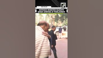 Defence Minister Rajnath Singh arrives at Parliament on Day 05 of Winter Session