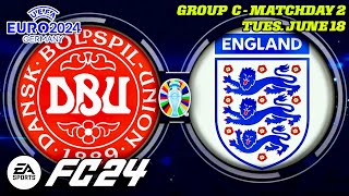 🔴 UEFA | EURO 2024 | Group C - Matchday 2 | (2)Demark @ (1)England | FC 24 | Simulation