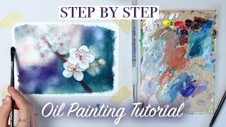 Oil Painting Tutorial For Beginners | How to Paint Blossoms &amp; Blurry Backgrounds