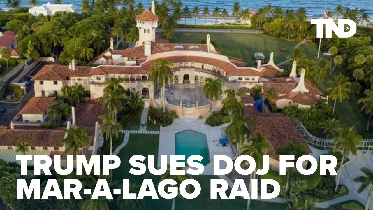 Trump says that Mar-a-Lago raid was political, sues DOJ - YouTube