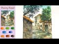 Without Sketch Landscape Watercolor - Sunny Road (Arches rough) NAMIL ART