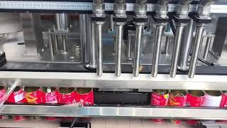 Automatic 6 heads inline liquid filling machine #machine #filling machine #liquid based products