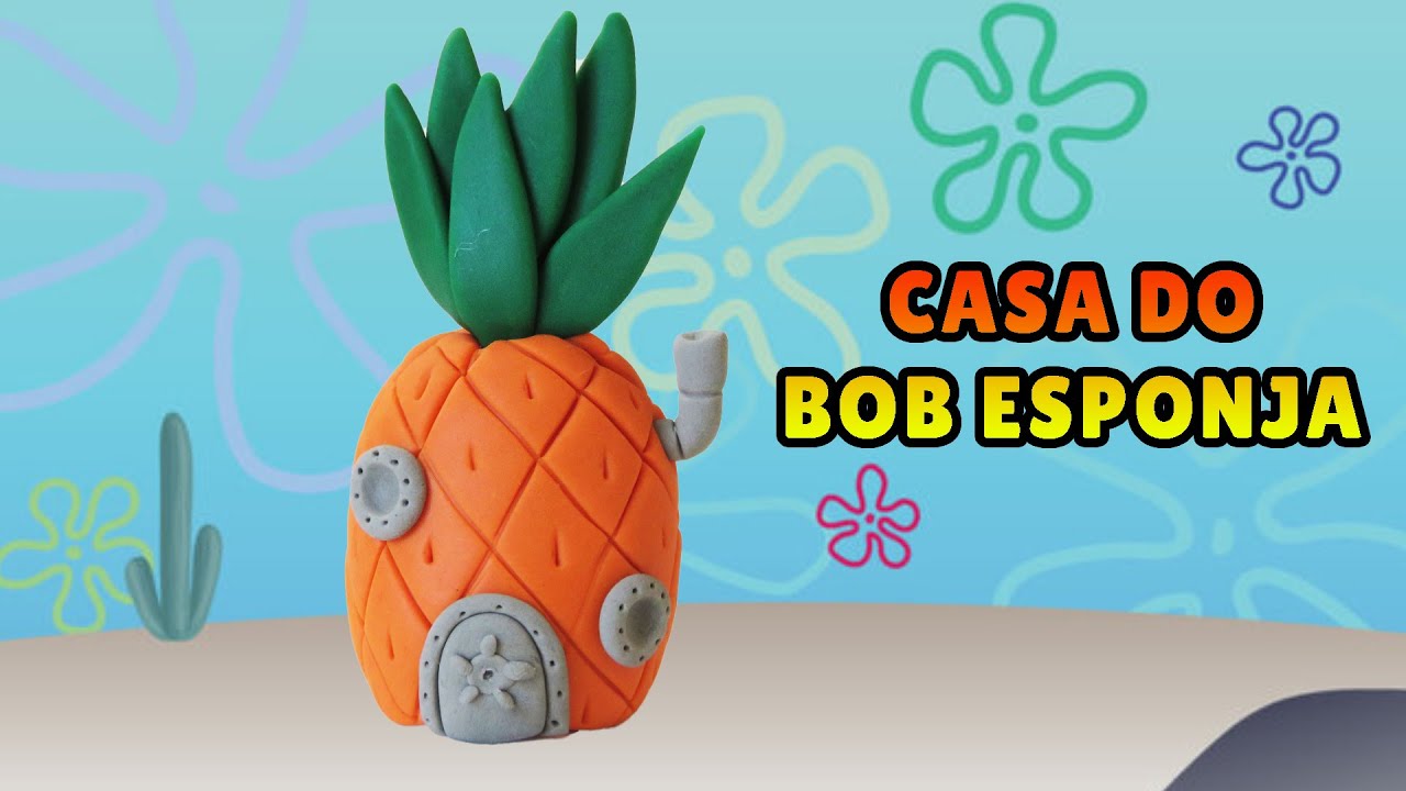 🔴FAÇA a CASA DO BOB ESPONJA MINIATURA - Tutorial Biscuit, clay, plastilina , Pasta Americana DIY