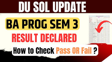 DU SOL| BA Prog Sem 3rd| Result Declared| 2025| How to Check Pass OR Fail ?
