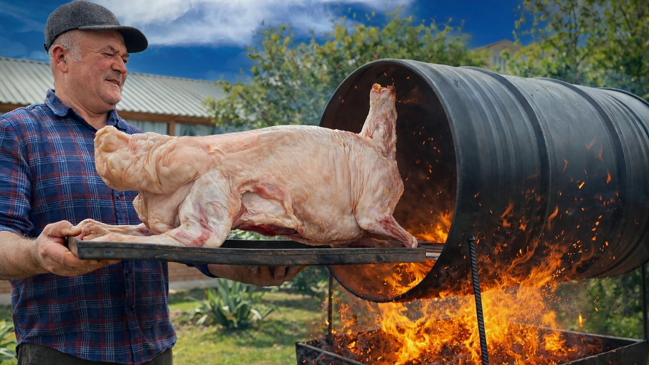 I Cooked a Whole Lamb in a Fire Barrel — The Flavor Blew Me Away!