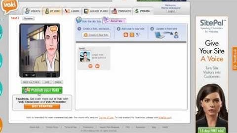 Publish or Share your Voki