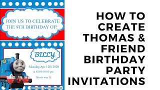 How To Create Thomas And Friend Birthday Party Invitations screenshot 4