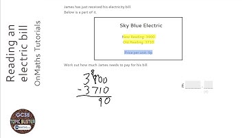 Operations: Reading an electric bill (Grade 2) - OnMaths GCSE Maths Revision