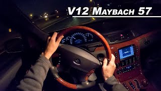 2004 Maybach 57 Night Drive  Smooth V12 Biturbo for the First Snow (POV Binaural Audio)