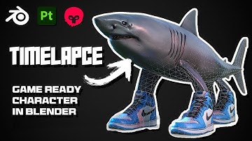 Tralalero Tralala 3D Game ready Character in Blender Timelapce