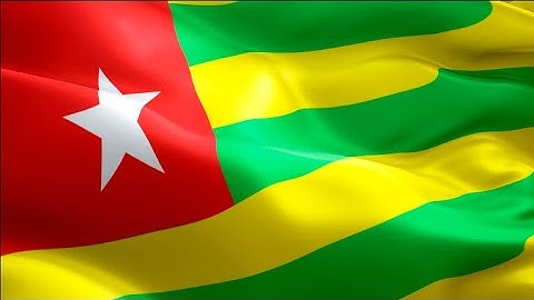 Togo flag closeup 1080p Full HD 1920X1080 footage video waving in wind. Togolese flag H