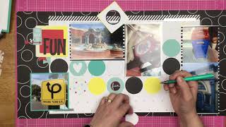 Scrapbook Process: This Way for Fun // Double Page Layout using CTMH // Disney Scrapbooking
